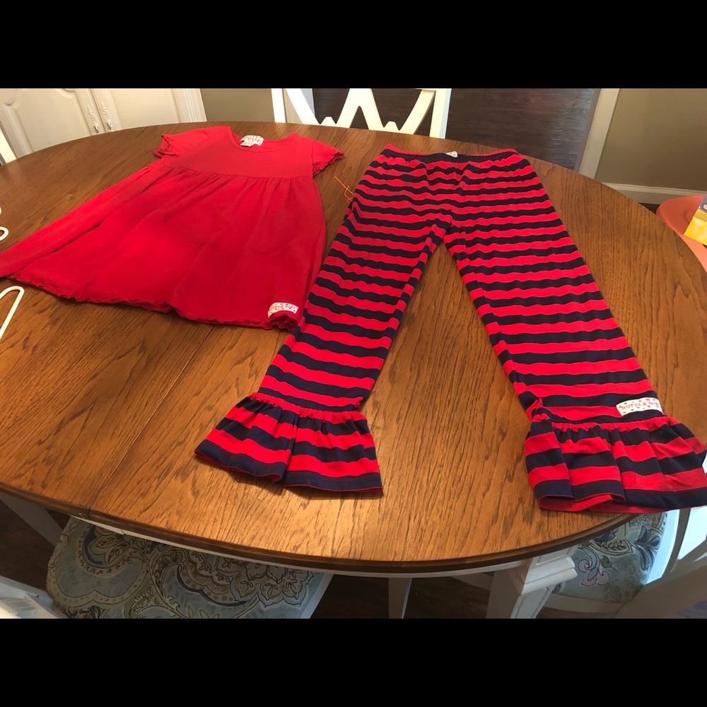 Ruffle Girl Knit Shirt and Pants Outfit